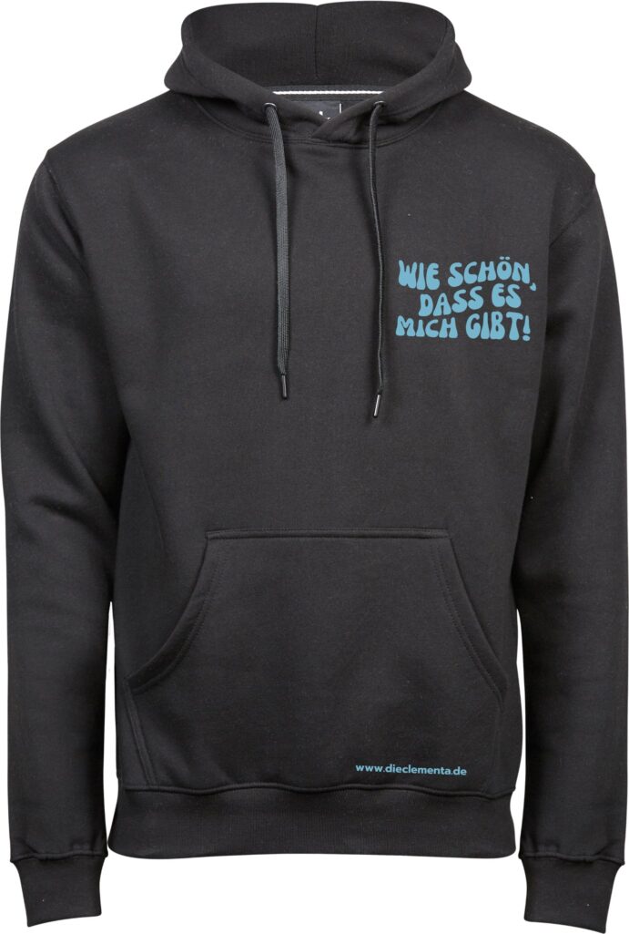 schwarzer Hoodie mit Aufdruck vorne – Bild 4