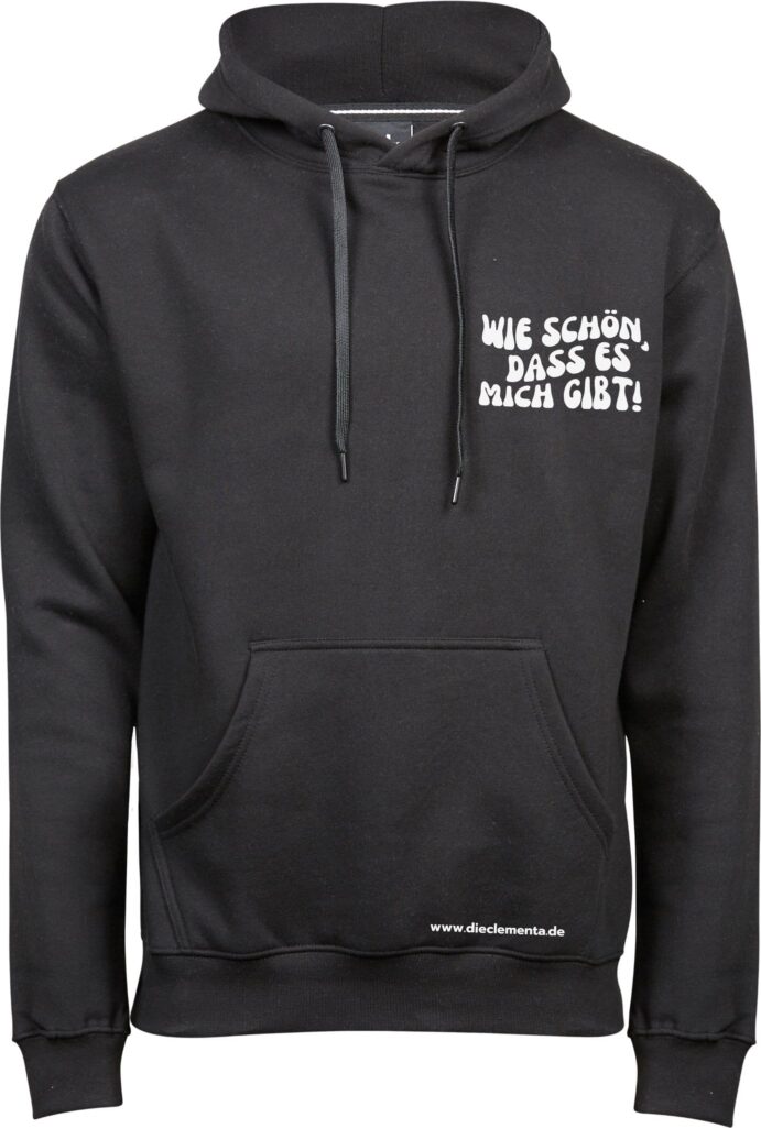 schwarzer Hoodie mit Aufdruck vorne – Bild 2