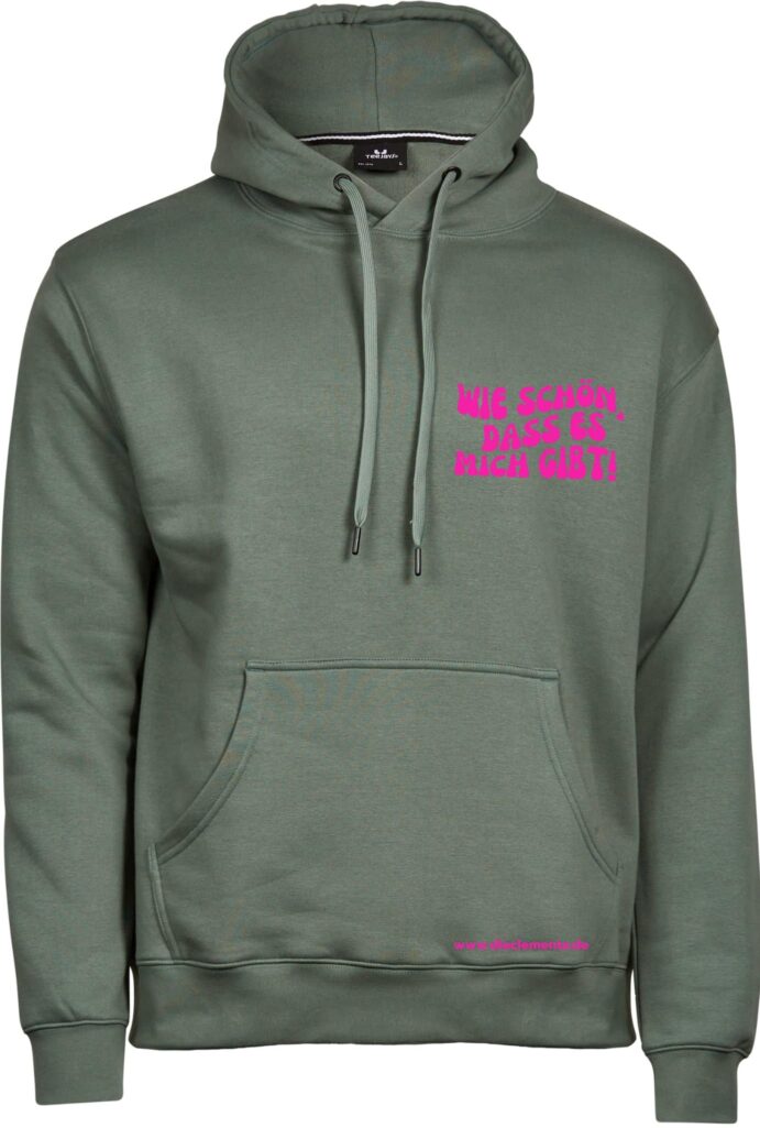 grüner Hoodie mit Aufdruck vorne – Bild 3