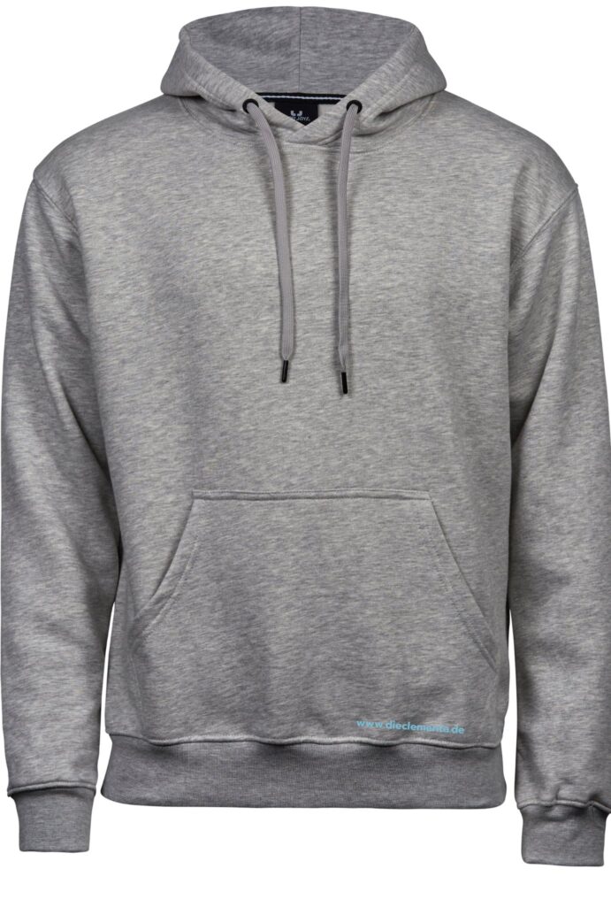 grauer Hoodie mit Aufdruck hinten – Bild 7