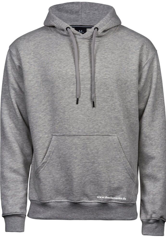 grauer Hoodie mit Aufdruck hinten – Bild 3