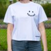 weißes Crop T-Shirt SMILE