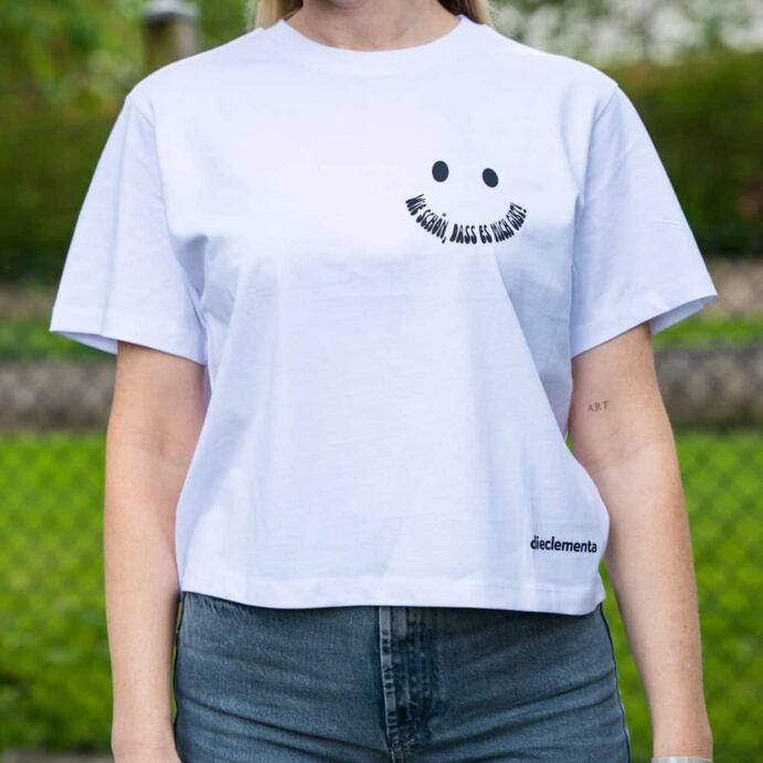 weißes Crop T-Shirt SMILE
