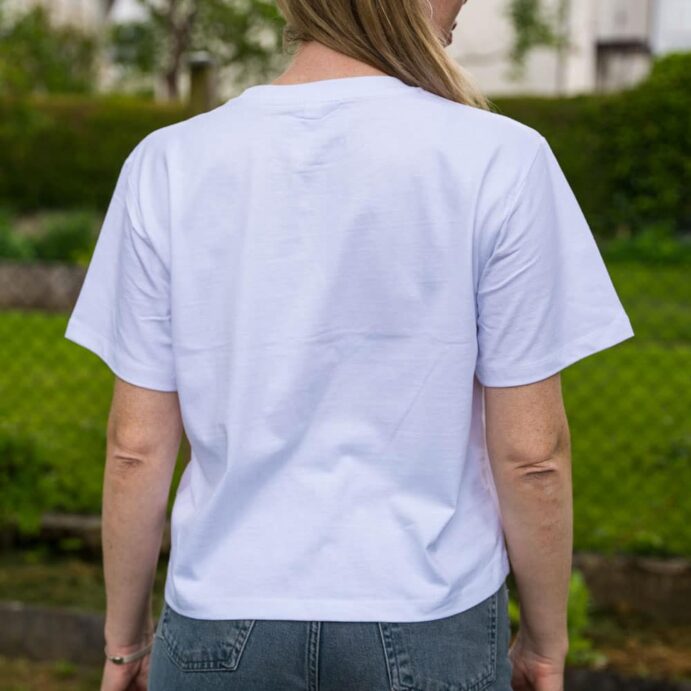 weißes Crop T-Shirt SMILE – Bild 2