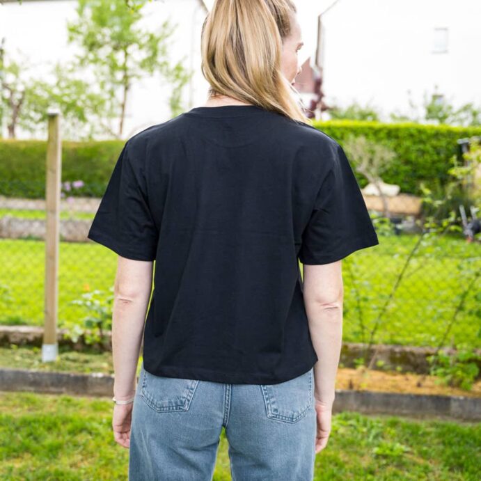 schwarzes Crop T-Shirt SMILE – Bild 2
