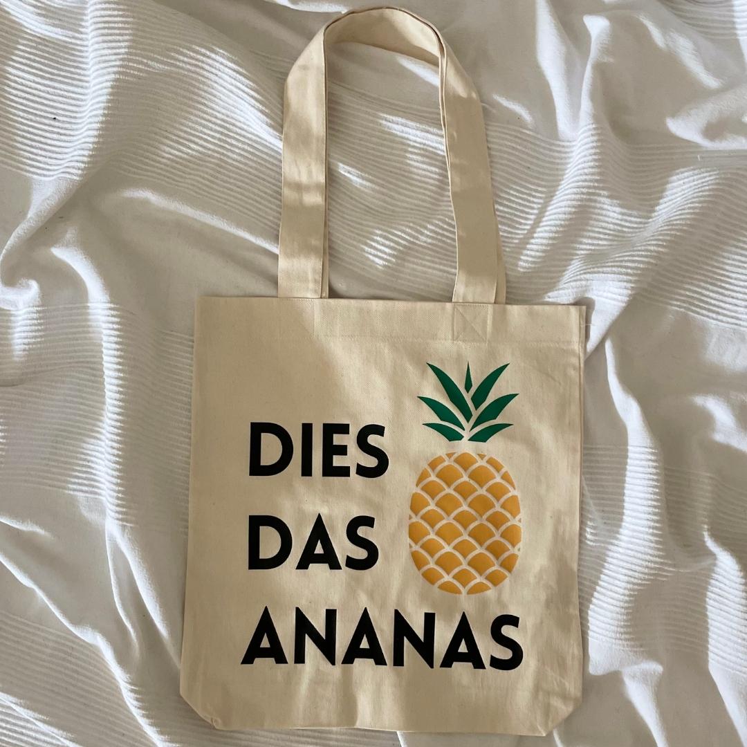 Baumwolltasche DIES DAS ANANAS